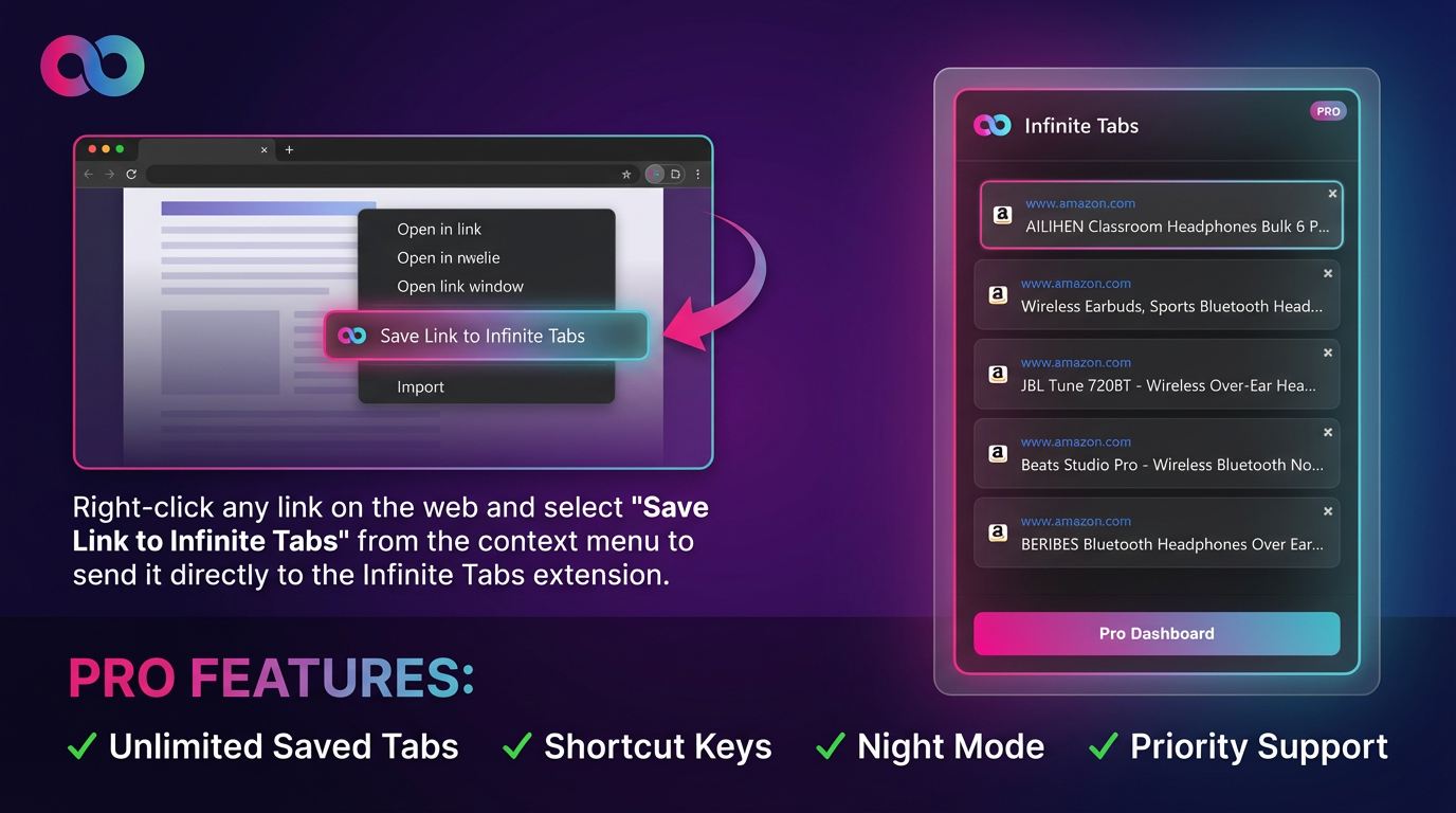Infinite Tabs Pro Features Preview